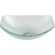 Anzzi Pendant 19-11/16" Glass Vessel Bathroom Sink - Pop-Up Drain Included Lustrous Frosted