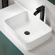Anzzi Modena 18-3/4" Rectangular Ceramic Vessel Bathroom Sink White
