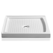 Anzzi Titan 36" x 36" Double Threshold Shower Base with Center Drain White