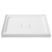 Anzzi Titan 36" x 36" Square Shower Base with Double Threshold and Center Drain White
