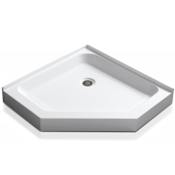Anzzi Randi 36" x 36" Triple Threshold Shower Base with Corner Drain Glossy White