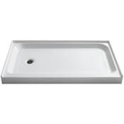 Anzzi Tier 60" x 36" Single Threshold Shower Base with Left-Side Drain Glossy White