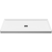 Anzzi Alexander 60" x 30" Rectangular Shower Base with Single Threshold and Square Center Drain White