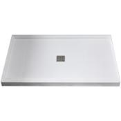 Anzzi Alexander 60" x 36" Rectangular Shower Base with Single Threshold and Center Drain White
