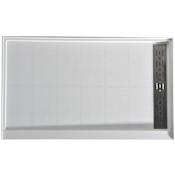 Anzzi Alexander 60" x 32" Rectangular Shower Base with Single Threshold and Right Drain White