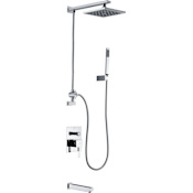 Anzzi Byne Tub and Shower Trim Package with Single Function Rain Shower Head Polished Chrome