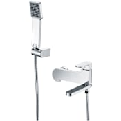 Anzzi Echo Single Function Hand Shower Package - Includes Hose and Wall Supply Polished Chrome