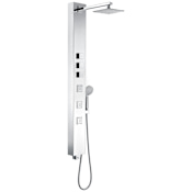 Anzzi Lann Thermostatic Shower Panel with Shower Head, Hand Shower, Bodysprays, Hose, and Valve Trim Polished Chrome