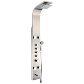 Anzzi Echo Thermostatic Shower Panel with Shower Head, Hand Shower, Bodysprays, Hose, and Valve Trim Brushed Stainless Steel