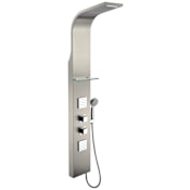 Anzzi Niagara Thermostatic Shower Panel with Shower Head, Hand Shower, Bodysprays, Hose, and Valve Trim Brushed Stainless Steel