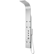 Anzzi Fontan 64" Thermostatic Shower Panel with Single Function Rain Shower Head with 6 Jet Body Sprays Brushed Steel