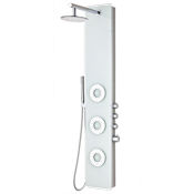 Anzzi Lynn 58" Thermostatic Shower Panel with Single Function Rain Shower Head with 3 Jet Body Sprays White