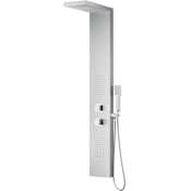 Anzzi Expanse 58" Thermostatic Shower Panel with Single Function Rain Shower Head with 2 Jet Body Sprays Brushed Steel