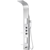 Anzzi Field 63" Thermostatic Shower Panel with Single Function Rain Shower Head with 2 Jet Body Sprays Brushed Steel