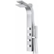 Anzzi Sans 40" Thermostatic Shower Panel with Single Function Rain Shower Head with 3 Jet Body Sprays Brushed Steel