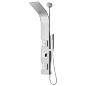 Anzzi Aura Thermostatic Shower Panel with Shower Head, Hand Shower, Body Sprays, Shower Arm and Hose Brushed Steel