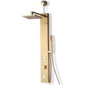 Anzzi Dion Retrofit Shower with Shower Head, Hand Shower, Body sprays, and Hose Brushed Gold
