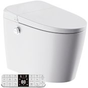 Anzzi Dia Series 1.28 GPF Dual Flush One Piece Elongated Toilet - Bidet Seat Included White
