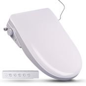 Anzzi Round Bidet Seat with Wireless Remote Control and Warm Air Dryer White