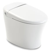 Anzzi Envo Aura 1.28 GPF Dual Flush Floor Mounted One Piece Elongated Smart Toilet with Bidet and Left Hand Lever - Seat Included White