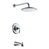 Anzzi Meno Tub and Shower Trim Package with Single Function Rain Shower Head Brushed Nickel