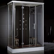 Ariel Platinum 87" Steam Shower Enclosure with Shower System Black