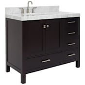 Ariel Cambridge 43" Free Standing Single Basin Vanity Set with Cabinet and Marble Vanity Top Espresso / Italian Carrara Marble Top / Brushed Nickel Hardware