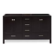 Ariel Cambridge 60" Double Free Standing Vanity Cabinet Only - Less Vanity Top Espresso