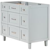 Ariel Monroe 42" Single Free Standing Vanity Cabinet - Less Vanity Top Grey / Brushed Nickel Hardware