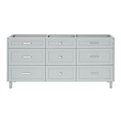 Ariel Monroe 72" Double Free Standing Vanity Cabinet Only - Less Vanity Top Grey