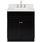 Ariel Hamlet 30" Free Standing Single Basin Vanity Set with Cabinet, Quartz Vanity Top, and Rectangular Bathroom Sink Black