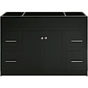 Ariel Hamlet 48" Single Free Standing Vanity Cabinet Only - Less Vanity Top Black
