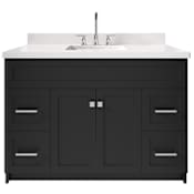 Ariel Hamlet 48" Free Standing Single Basin Vanity Set with Cabinet and Quartz Vanity Top Black