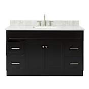 Ariel Hamlet 54" Free Standing Single Basin Vanity Set with Cabinet and Marble Vanity Top Black