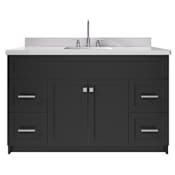 Ariel Hamlet 54" Free Standing Single Basin Vanity Set with Cabinet and Marble Vanity Top Black