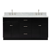 Ariel Hamlet 66" Free Standing Double Basin Vanity Set with Cabinet and Marble Vanity Top Black