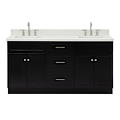 Ariel Hamlet 66" Free Standing Double Basin Vanity Set with Cabinet and Quartz Vanity Top Black