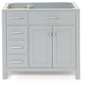 Ariel Bristol 36" Single Free Standing Right Offset Vanity Cabinet Only - Less Vanity Top Grey