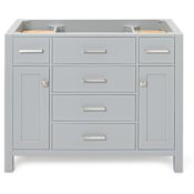 Ariel Bristol 42" Single Free Standing Vanity Cabinet Only - Less Vanity Top Grey