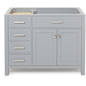 Ariel Bristol 42" Single Free Standing Right Offset Vanity Cabinet Only - Less Vanity Top Grey
