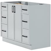 Ariel Kelly 42" Single Free Standing Vanity Cabinet - Less Vanity Top Grey / Matte Black Hardware