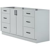 Ariel Kelly 66" Single Free Standing Vanity Cabinet - Less Vanity Top Grey / Matte Black Hardware