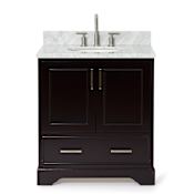 Ariel Stafford 30" Free Standing Single Basin Vanity Set with Cabinet and Marble Vanity Top Espresso