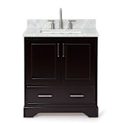 Ariel Stafford 30" Free Standing Single Basin Vanity Set with Cabinet and Marble Vanity Top Espresso