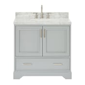 Ariel Stafford 36" Free Standing Single Basin Vanity Set with Cabinet and Marble Vanity Top Grey