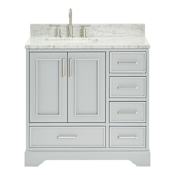 Ariel Stafford 36" Free Standing Single Basin Vanity Set with Cabinet and Marble Vanity Top Grey