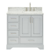 Ariel Stafford 36" Free Standing Single Basin Vanity Set with Cabinet and Marble Vanity Top Grey