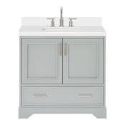 Ariel Stafford 36" Free Standing Single Basin Vanity Set with Cabinet and Quartz Vanity Top Grey