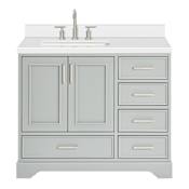 Ariel Stafford 42" Free Standing Single Basin Vanity Set with Cabinet and Quartz Vanity Top Grey