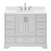 Ariel Stafford 42" Free Standing Single Basin Vanity Set with Cabinet and Quartz Vanity Top Grey